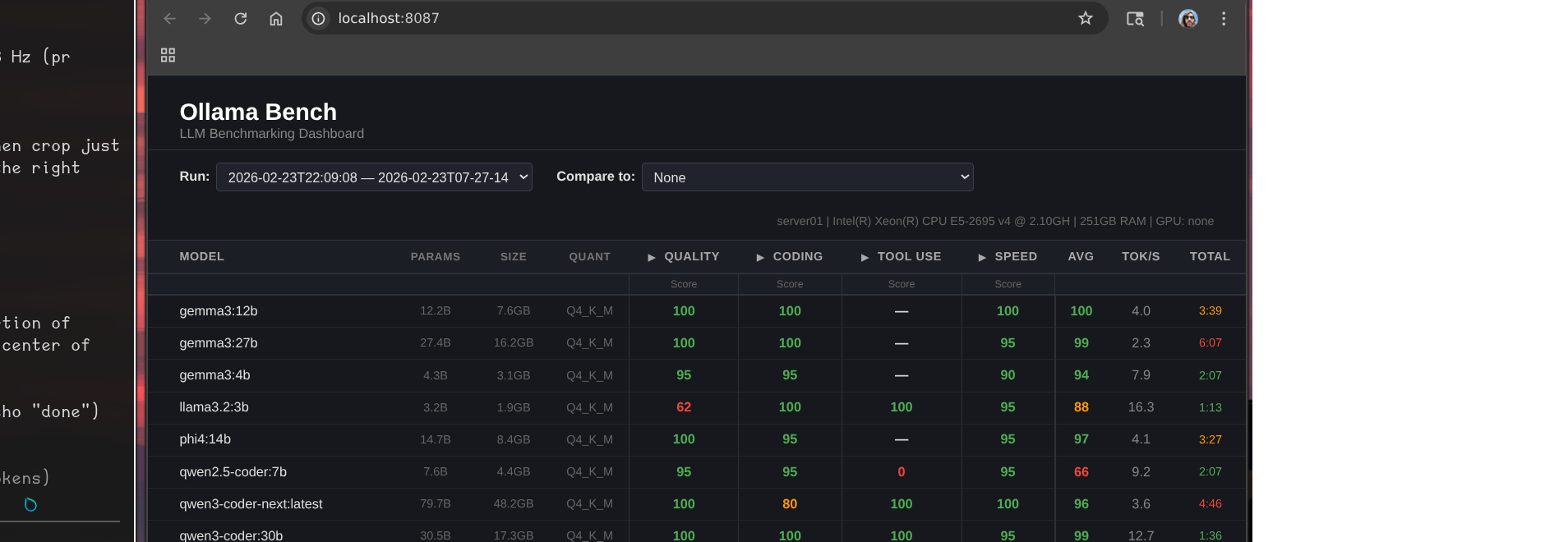 Ollama Bench results